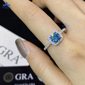 Manufacturer Fashion <b>Jewelry</b> 6.5mm 1ct Brilliant Cut VVS <b>Moissanite</b> 925 Sterling Silver Casual Mossanite Ring for Ladies - Product Image 2