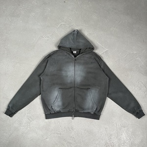 <span class=keywords><strong>Felpa</strong></span> con <span class=keywords><strong>Zip</strong></span> e Logo Personalizzato per <span class=keywords><strong>Uomo</strong></span>, Effetto Vintage con Bordi Grezzi, Streetwear Casual all'Ingrosso - Product Image 4