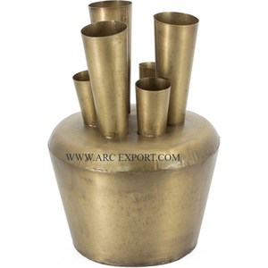 <b>Set</b> of <b>3</b> Different Sizes Aluminum Gold Plated Flower <b>Vases</b> for Wedding and Events Table Decorating Flower <b>Vase</b> and Pot for Sale - Product Image 3