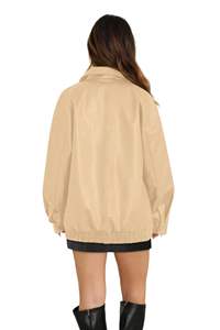 Veste bomber en cuir véritable vintage de luxe OEM, veste de mode pour femmes d'extérieur, vestes bomber de créateur sur mesure - Product Image 5