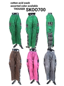 Pantalon cargo en coton, moderne et élégant, double poche, classique, multicolore, taille unique, taille élastique, unisexe - Product Image 3