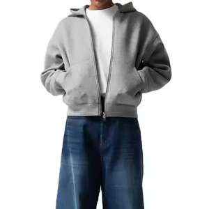 Sweat à capuche zippé d'hiver pour hommes New Plus Fleece 450Gsm Hoodie Casual Oversize Zipper Men's Hoodies - Product Image 5