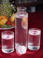 Bouteille d'eau en verre de style américain Borotech de qualité supérieure, étanche, 700 ml, transparente, avec bouchon à poussoir, pour la salle de sport, le bureau, les voyages, le camping