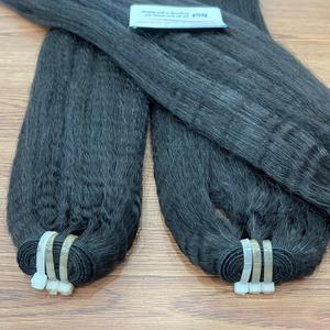 Nouveau produit Extension de cheveux cuit à la vapeur crépus droits/bouclés grande quantité en stock prêt à expédier Genius trame Vietnam fournisseur - Product Image 5