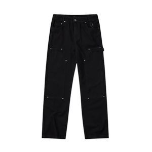 Jeans Carpenter Denim pour Hommes Noir Coupe Décontractée Multi Poche Durable Lourd Utilitaire Streetwear Workwear Style Cargo - Product Image 6