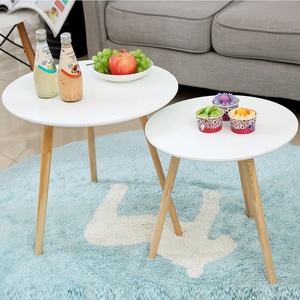 Tavolino Rotondo Minimalista <span class=keywords><strong>in</strong></span> <span class=keywords><strong>Legno</strong></span>, Tavolino da Caffè Mobile <span class=keywords><strong>in</strong></span> <span class=keywords><strong>Legno</strong></span> Massello, Comodino Salvaspazio <span class=keywords><strong>per</strong></span> Angoli e <span class=keywords><strong>Balconi</strong></span> - Product Image 1