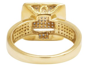 Elegant Square Cluster S925 <b>Silver</b> with Moissanite Diamond Iced Out <b>Wedding</b> <b>Ring</b> For <b>Men</b> & Women Luxury Jewelry - Product Image 4