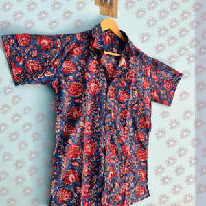 Handmade Summer Casual Cotton <b>Men's</b> Floral Printed <b>Shirt</b> <b>for</b> <b>Beach</b> Wear Breathable Short-Sleeved Vacation <b>Shirt</b> - Product Image 6