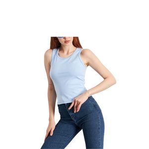 Camiseta sin Mangas de Nailon Acanalado para Mujer, Venta al por Mayor, Elástica en Cuatro Direcciones, Ligera, para Yoga, Gimnasio y Correr - Product Image 3