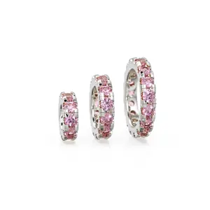 ตัวเชื่อมต่อวงแหวนทอง 14k รูปทรงกลมประดับทัวร์มาลีนสีชมพู สำหรับเครื่องประดับสุดหรู - Product Image 4