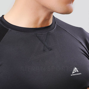 Camiseta de gimnasio transpirable Lisa para hombre, camiseta de manga corta para culturismo, ropa de gimnasio para hombre - Product Image 2