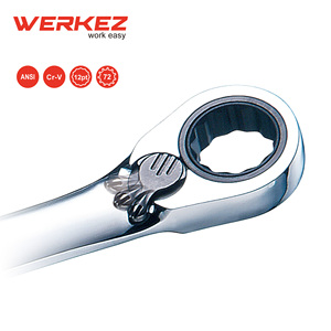 Werkez 72-tooth CR-V <span class=keywords><strong>32mm</strong></span> đảo ngược ratcheting cờ lê công nghiệp Chrome thép kết hợp cờ lê sửa chữa OEM Metric hộp - Product Image 3