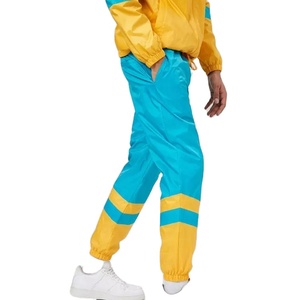 Survêtements décontractés pour hommes en gros, coupe-vent, survêtements personnalisés, survêtements décontractés en nylon brillant à blocs de couleur, OEM 2027 - Product Image 2