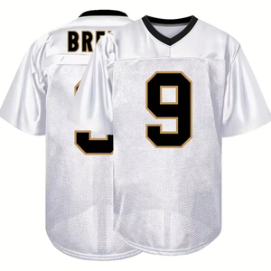 Maillot de football américain léger, design OEM, avec manches courtes respirantes et anti-humidité, taille plus, unisexe, confortable - Product Image 1