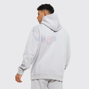 เสื้อฮู้ดสตรีทแวร์ผ้าฟลีซสำหรับฤดูหนาว แบบสั่งทำพิเศษ ทรงโอเวอร์ไซส์ ไหล่ตก สไตล์วินเทจ ล้างสีแบบแอซิดวอช ทำสีซีดแบบดิสเทรส ผ้าฝ้าย 100% สำหรับผู้ชาย - Product Image 2