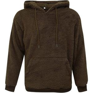 Mens Premium Quality Fleece <b>Hoodie</b> Solid Pattern <b>Sherpa</b> Pullover With Pockets Fashionable Sweatshirt Winter Hooded Sweatshirt - Product Image 4