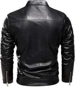 Chaqueta de Cuero Vintage para Hombre, 100% Cuero Vacuno Genuino, Chaquetas Cortas - Estilo Casual Vintage de Moda, Chaqueta de Motociclista para Hombre - Product Image 5