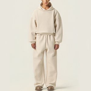 Conjunto de 2 Piezas de Pantalones Deportivos Holgados y Sudadera con Capucha, Personalizados, de Felpa, para Hombre - Product Image 6