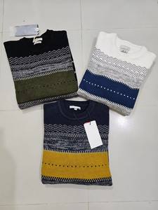 Nouveau design Pull en tricot surdimensionné pour homme 100% acrylique Hiver Respirant Motif à carreaux Tricot décontracté Col rond De BD - Product Image 5