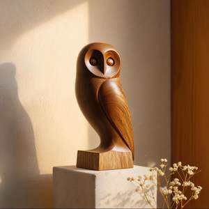 Sculpture de table en bois massif de qualité supérieure, design moderne artisanal pour un bureau élégant et une décoration intérieure - Product Image 2