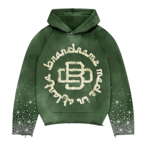 Sudadera con Capucha Extra Grande de Lujo, Completamente Adornada con Brillantes y Pedrería, Personalizada, de 500 g/m², con Cristales, Bordada, Ecológica, 100% Algodón - Product Image 1
