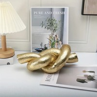 Sculpture abstraite en aluminium doré, design vertical moderne fait main, artisanat décoratif, ornement pour la maison ou le bureau, statue créative