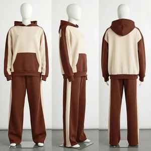 Conjunto de Sudadera con Capucha y Pantalones Deportivos de Poliéster/Algodón para Hombre, Diseño Personalizado Vintage, Corte Acampanado, Lavado Ácido, con Pedrería, Ecológico - Product Image 1