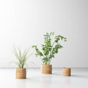 Kamal Panier de rangement décoratif en lin et rotin pour la décoration de la cuisine et du salon - Product Image 3