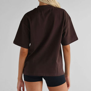 Camiseta de mujer de talla grande informal de gran tamaño bordado Logo Puff estampado cómodo poliéster/algodón sólido ajuste suelto - Product Image 2