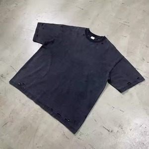 Camiseta Unisex de algodón 100% de gran tamaño de tendencia, transpirable, de secado rápido, hilo de bambú de alta calidad, hilo de punto teñido - Product Image 6