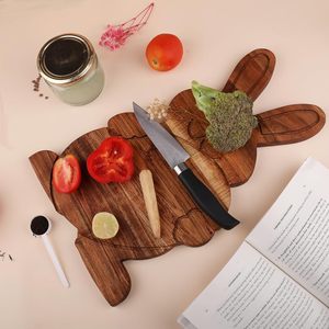 Articles populaires Planche à découper en bois en forme de lapin Écologique Passe au lave-vaisselle Plat de service Ustensiles de cuisine Décoration de Pâques - Product Image 4
