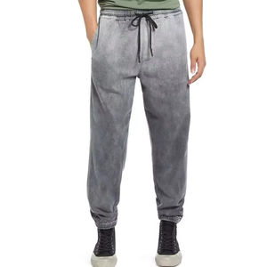 กางเกงผู้ชายผ้าแคนวาสคุณภาพสูง ล้างสีแบบ Acid Wash ระบายอากาศได้ดี เอวยืดหยุ่น ผ้าฝ้าย 100% บริการ OEM - Product Image 1