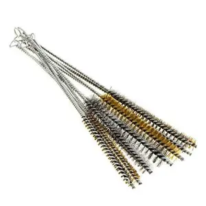 High Quality Long Handle Mini Size Stiff Bristle Stainless Steel Wire Cleaning Brush For Pipe