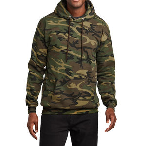 Prix d'usine, sweat à capuche camouflage de haute qualité, 100% coton, imprimé numérique, ourlet côtelé pour homme, manches côtelées, vêtements décontractés d'automne - Product Image 1
