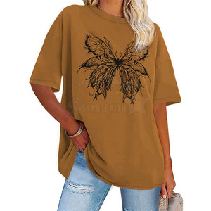 Camiseta de Lona Ligera y Transpirable de Corte Holgado para Mujer con Logotipo Personalizado, Estilo Urbano, Veraniego, Casual y Elegante - Product Image 1