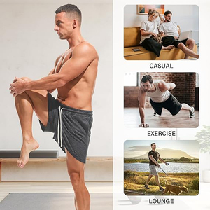 Pantalones Cortos Casuales de Forro Polar para Hombre, Cintura Elástica, Ajuste Cómodo, Ligeros, Transpirables, Ecológicos, Sólidos y Duraderos - Product Image 3