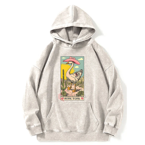 Sweat à capuche en coton épais Streetwear Vintage Acid Wash Sun Faded Distressed No String Pullover Hoodies Fabricant - Product Image 4