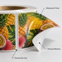 Étiquettes de bouteilles imperméables personnalisées, autocollants pour jus de fruits tropicaux, impression numérique UV, autocollants adhésifs pour l'emballage des boissons
