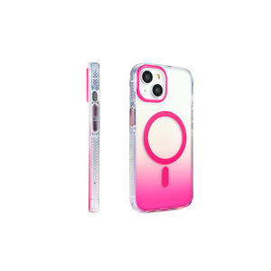 Coque en silicone transparente dégradée anti-traces de doigts ARTH Toros Series Premium pour iPhone 14 - Or rose M-Safe Magnétique 11Pro - Product Image 5