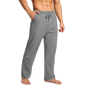 Pantalon de survêtement de yoga en coton pour hommes, pantalon de détente athlétique avec poches, bas ouvert, pantalon en jersey décontracté pour hommes, pantalon de yoga - Product Image 4