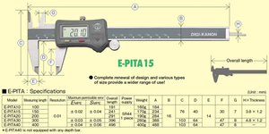 Nakamura คาลิปเปอร์หัวแบนดิจิตอล E-PITA เวอร์เนียคาลิปเปอร์มาตรฐานสำหรับการวัดความยาวความกว้างหรือเส้นผ่านศูนย์กลางที่แม่นยำ - Product Image 2