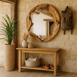 Miroir mural en bois artisanal de fabrication indienne pour la décoration intérieure et la décoration intérieure, disponible à un prix abordable - Product Image 3