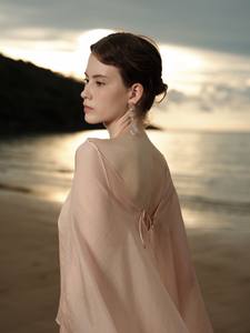 Buen precio 2024 bufandas largas para mujer con accesorios ropa de verano 2024 ALIE bufanda larga Cupro tela blanca ANT marca Vietnam - Product Image 4