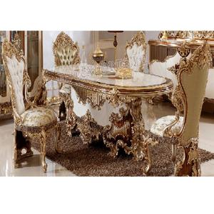 Juego de mesa de comedor Braque altamente elaborado de lujo, juego de muebles de comedor de estilo europeo, muebles de comedor de lujo para Villa - Product Image 1