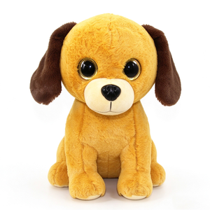 Unique plush Brown Puppy Plush <b>Toy</b>, Cute Big Gold Glitter Eyes <b>Stuffed</b> Dog Animal, <b>Soft</b> Sitting Puppy Doll with Dark Flop - Product Image 4