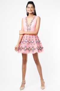 ชุดเดรสปาร์ตี้ทางการแขนกุดผ้าชีฟองปักลายดอกไม้แขนกุดผ้าไหมซักได้ฟรีไซส์ - Product Image 6