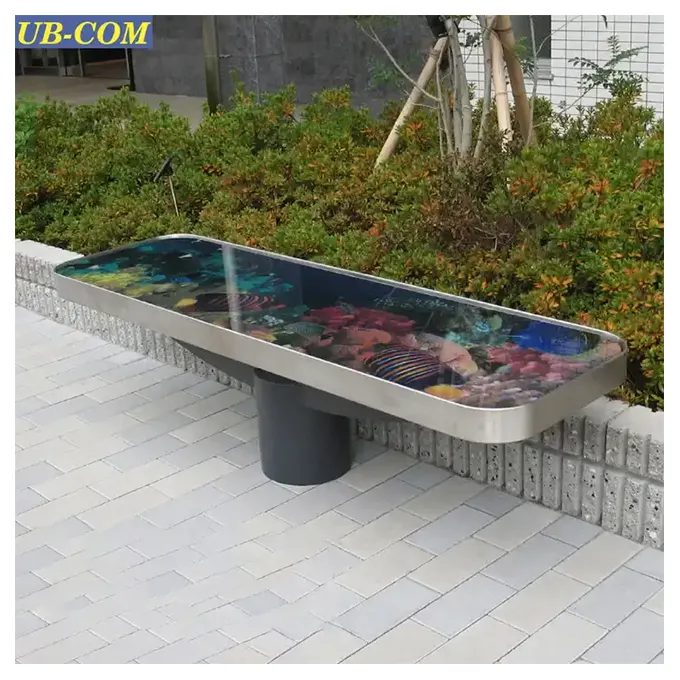 Excellent Quality UB-AWL071GC Glass Outdoor Chair Patio Benches for Sitting