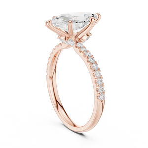 18K Rose Gold Marquise <b>Diamond</b> <b>Ring</b> for Anniversary - Product Image 6