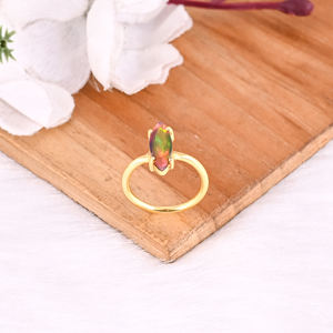 925 Sterling Silver Natural <b>Black</b> Opal Handmade Yellow Gold Plated <b>Ring</b> Fine Jewelry Wholesale <b>Rings</b> Jewelry For <b>Women</b> - Product Image 4