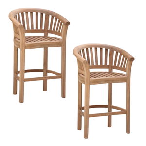 เก้าอี้บาร์ไม้สักธรรมชาติทรงครึ่งวงกลม สำหรับบ้าน บาร์ คาเฟ่ ร้านอาหาร เฟอร์นิเจอร์รักษ์โลก เก้าอี้บาร์ทรงสูงสำหรับสวน ลดราคา - Product Image 5